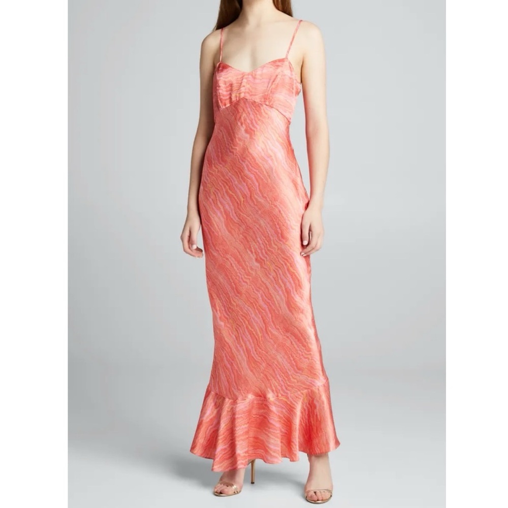 Nwt Saloni Mimi Silk Satin Slip Dress